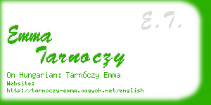 emma tarnoczy business card